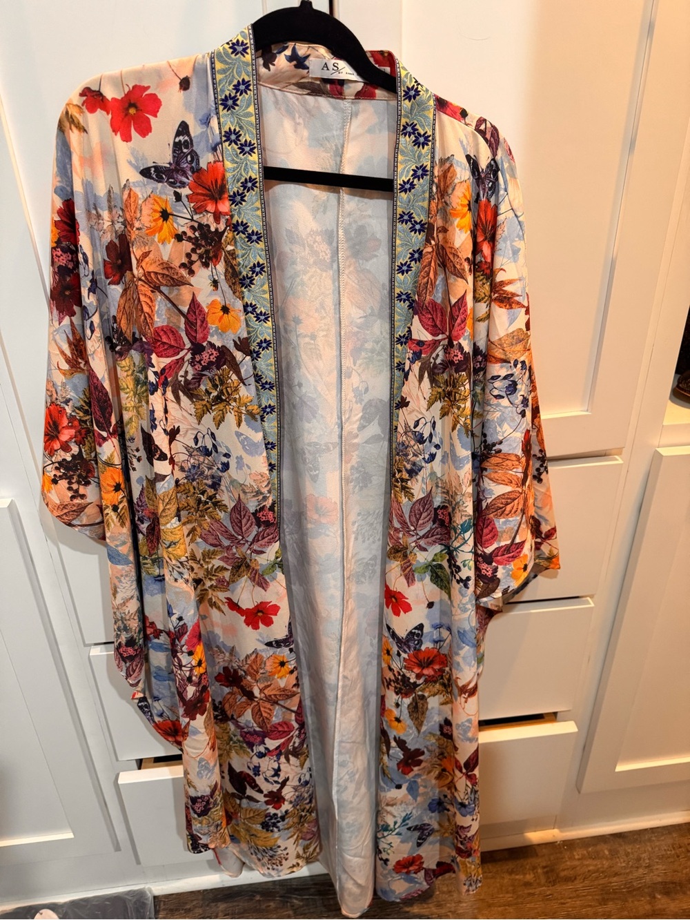 ASOS Floral Kimono Jacket in Multicolor